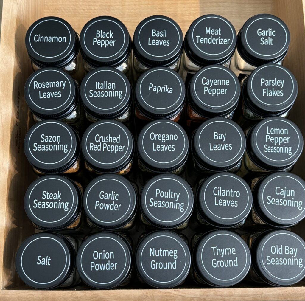 spice storage containers