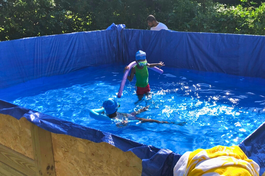 Swimming in the pool