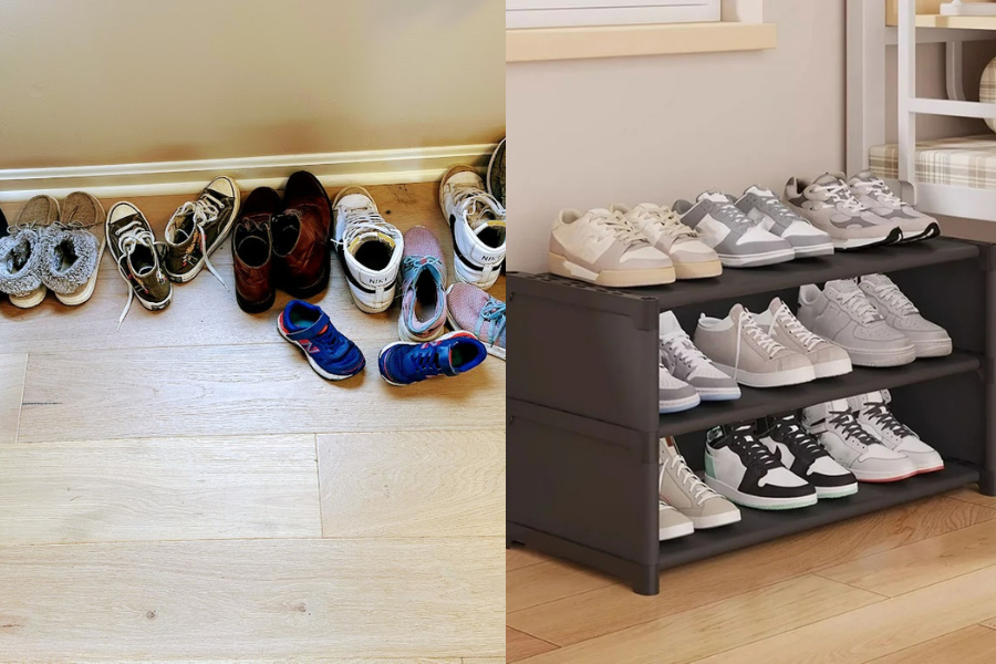 Shoe storage wood