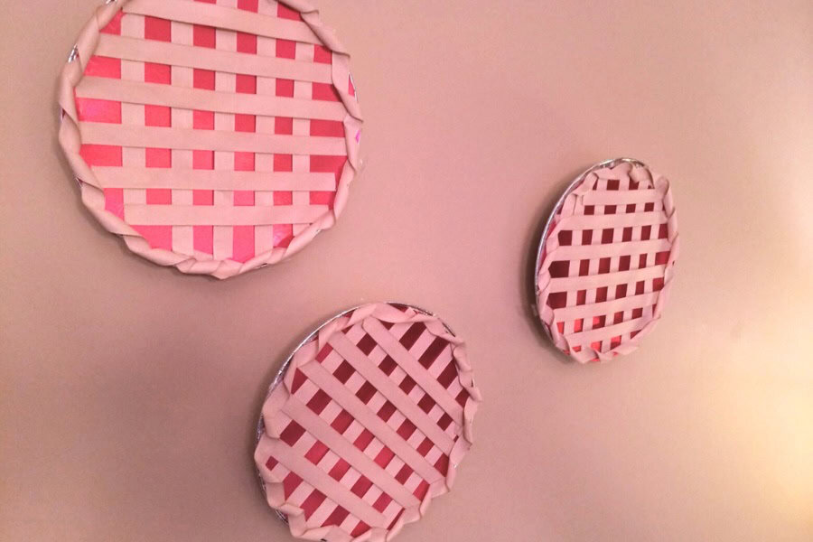 DIY cherry pies wall art for the ice cream themed 1st birthday party