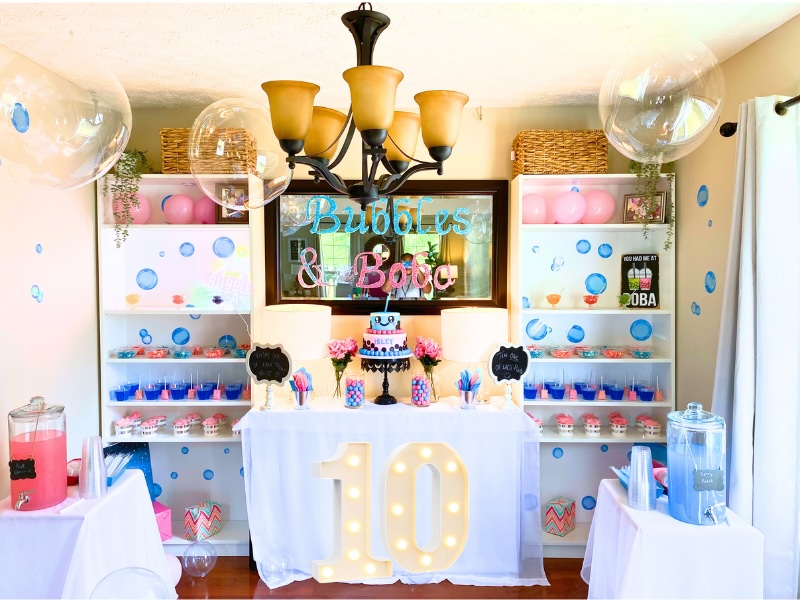 Bubbles and boba party theme